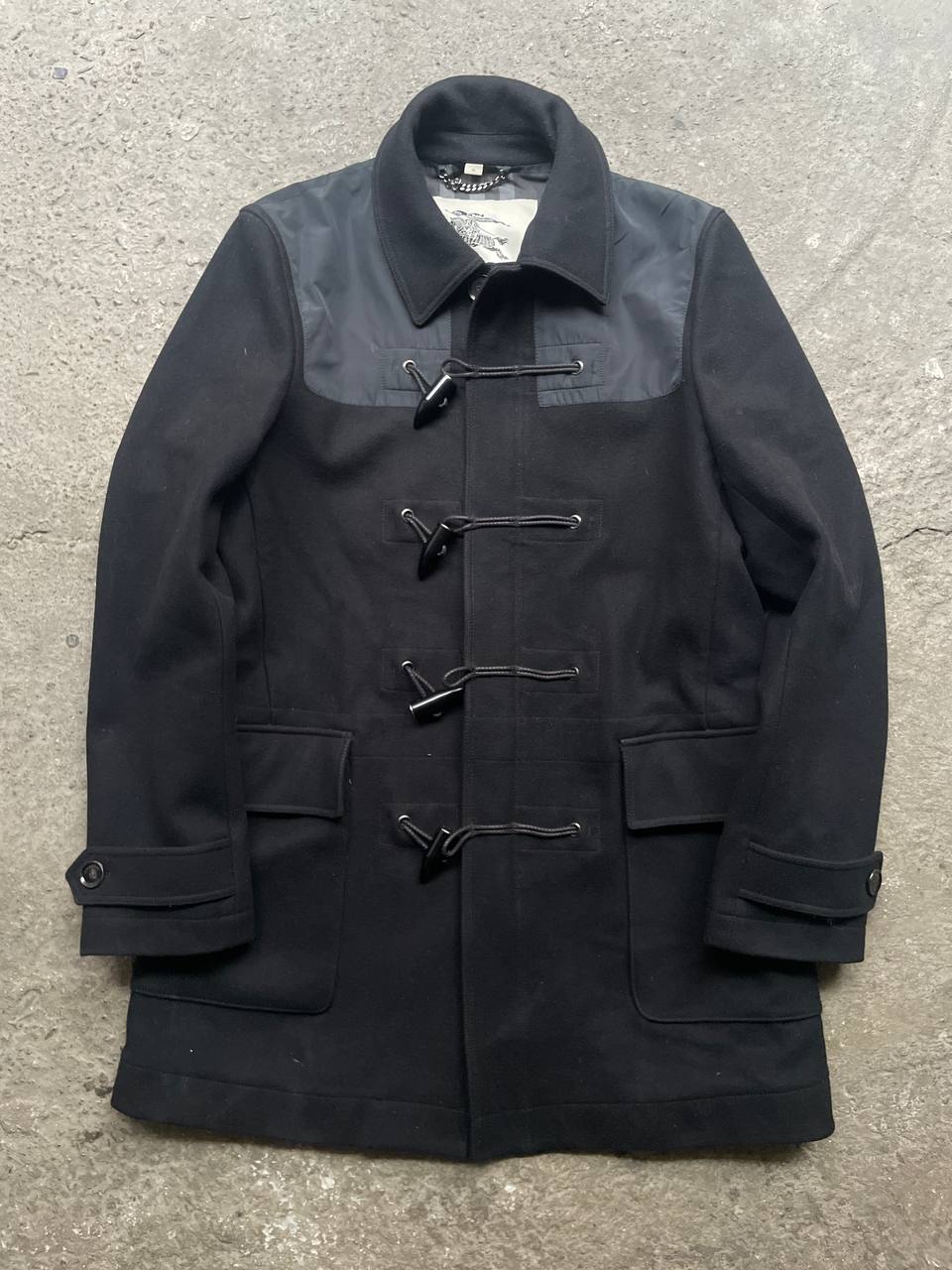 Burberry London Black Wool Duffle Coat (54) M-L