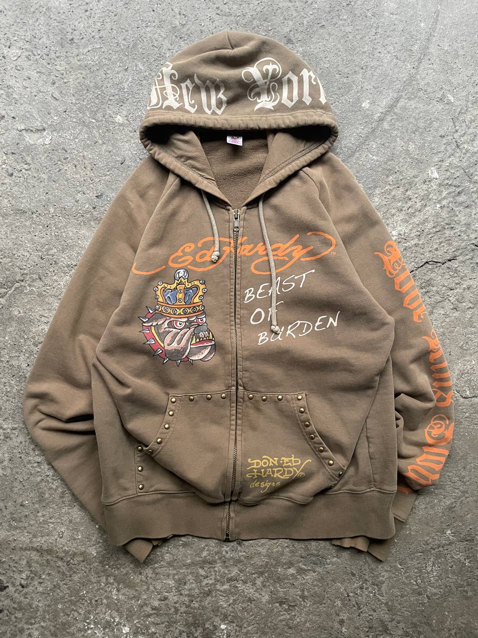 Ed Hardy by Christian Audigier “Build Beast of Burden” hoodie (2XL)