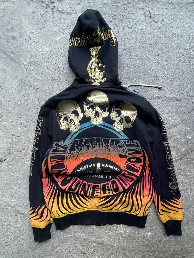 Christian Audigier Reverse Hoodie (M oversize)